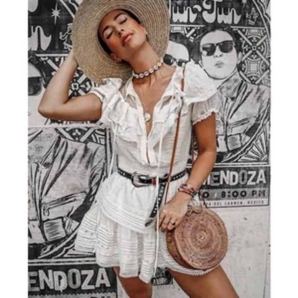 Dresses & Skirts - Layered Mini White Ruffled Dress